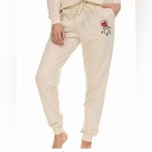 Keith Haring Cream Joggers with Heart Graphic size M